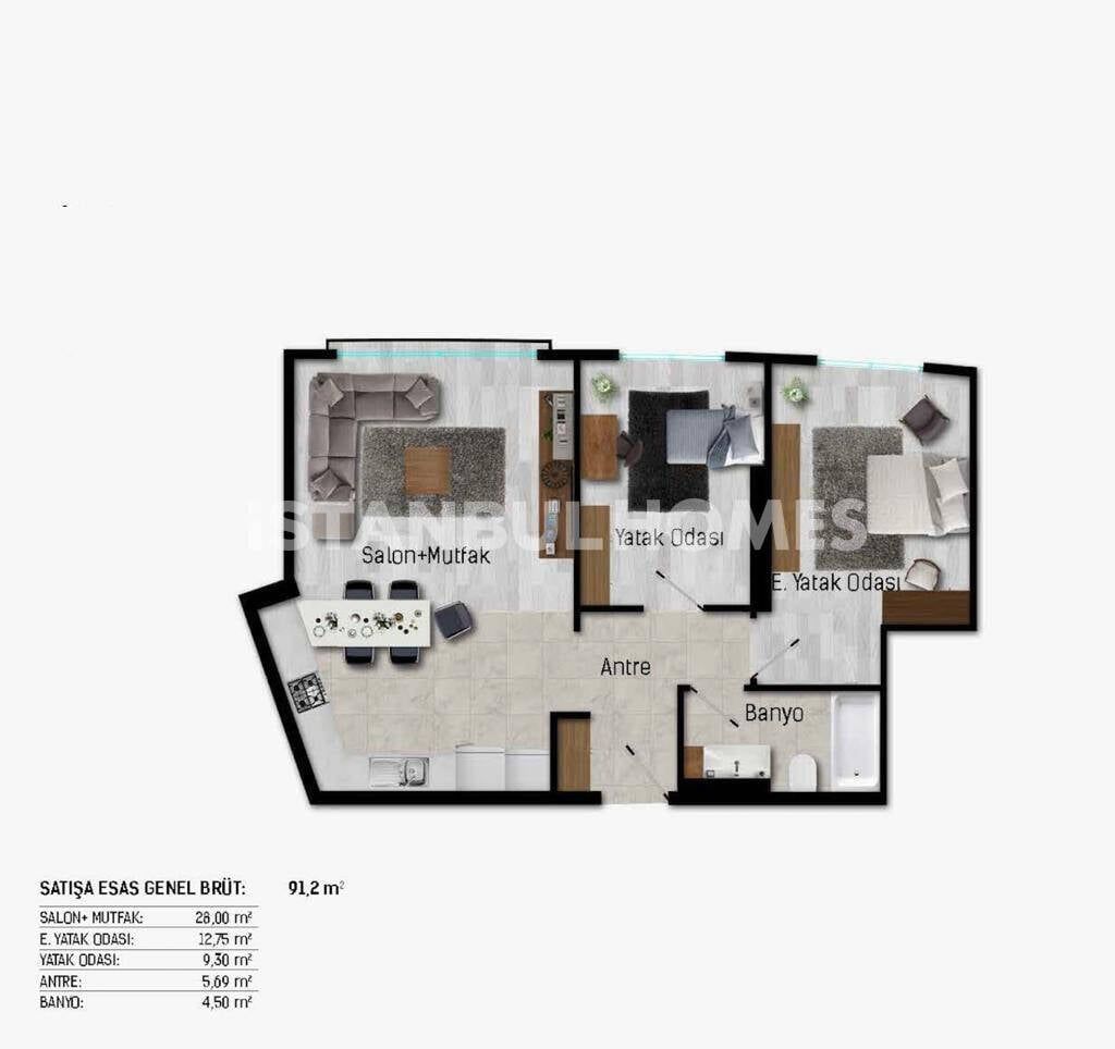 Appartement à Istanbul, Turquie, 92 m² - image 12