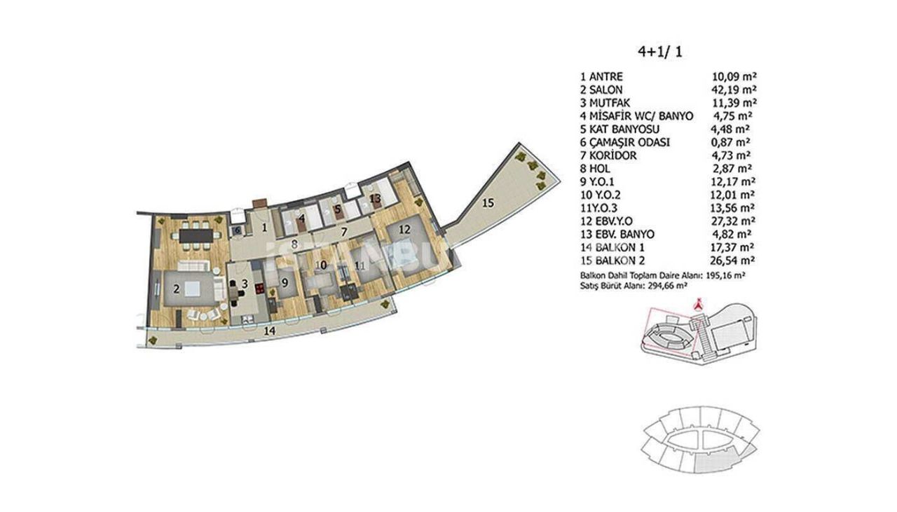 Apartment in Basaksehir, Turkey, 262 m² - picture 12