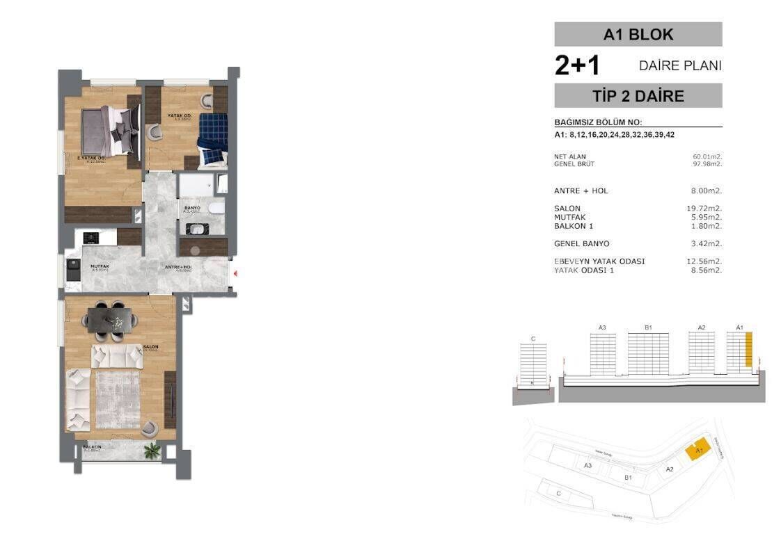 Apartment in Eyup, Türkei, 63 m² - Foto 17