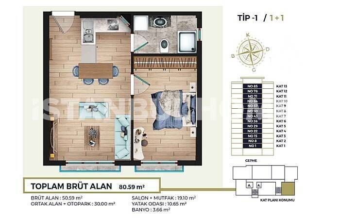 Apartamento en Estambul, Turquia, 60 m² - imagen 18