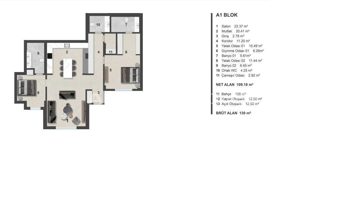 Appartement à Bodrum, Turquie, 144 m² - image 12