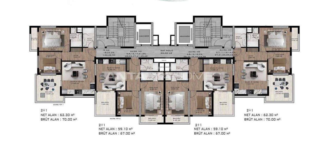 Appartamenti Mezitli, Turchia, 67 m² - foto 14