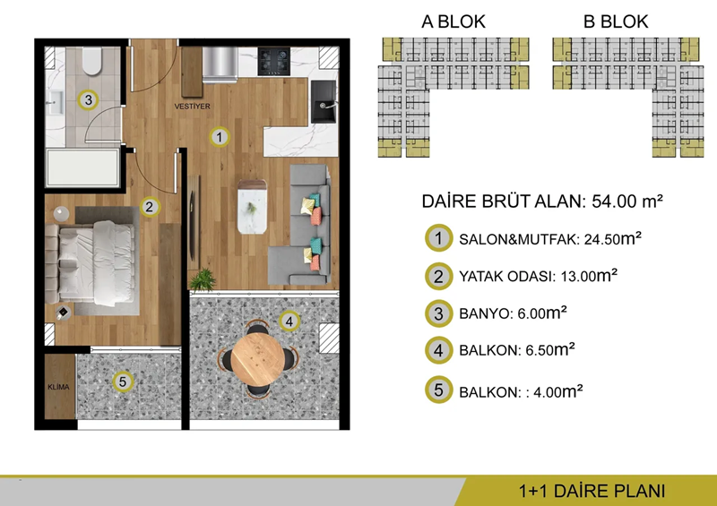 Apartment in Mersin, Turkey, 54 m² - picture 2