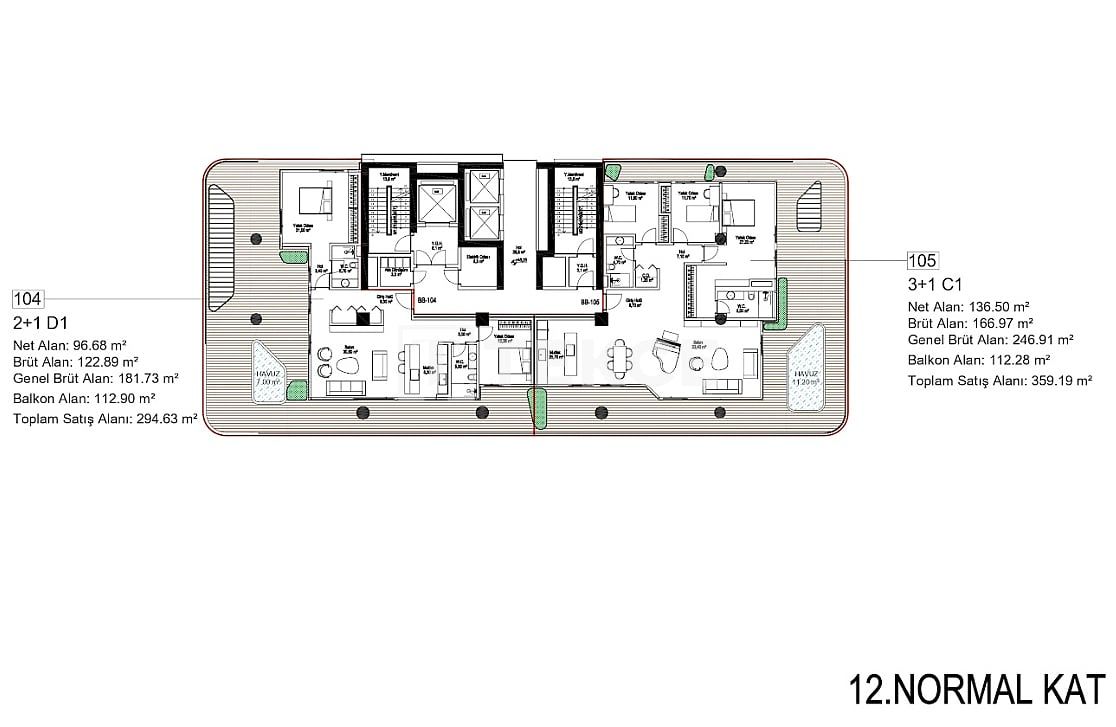 Apartamento en Estambul, Turquia, 280 m² - imagen 17