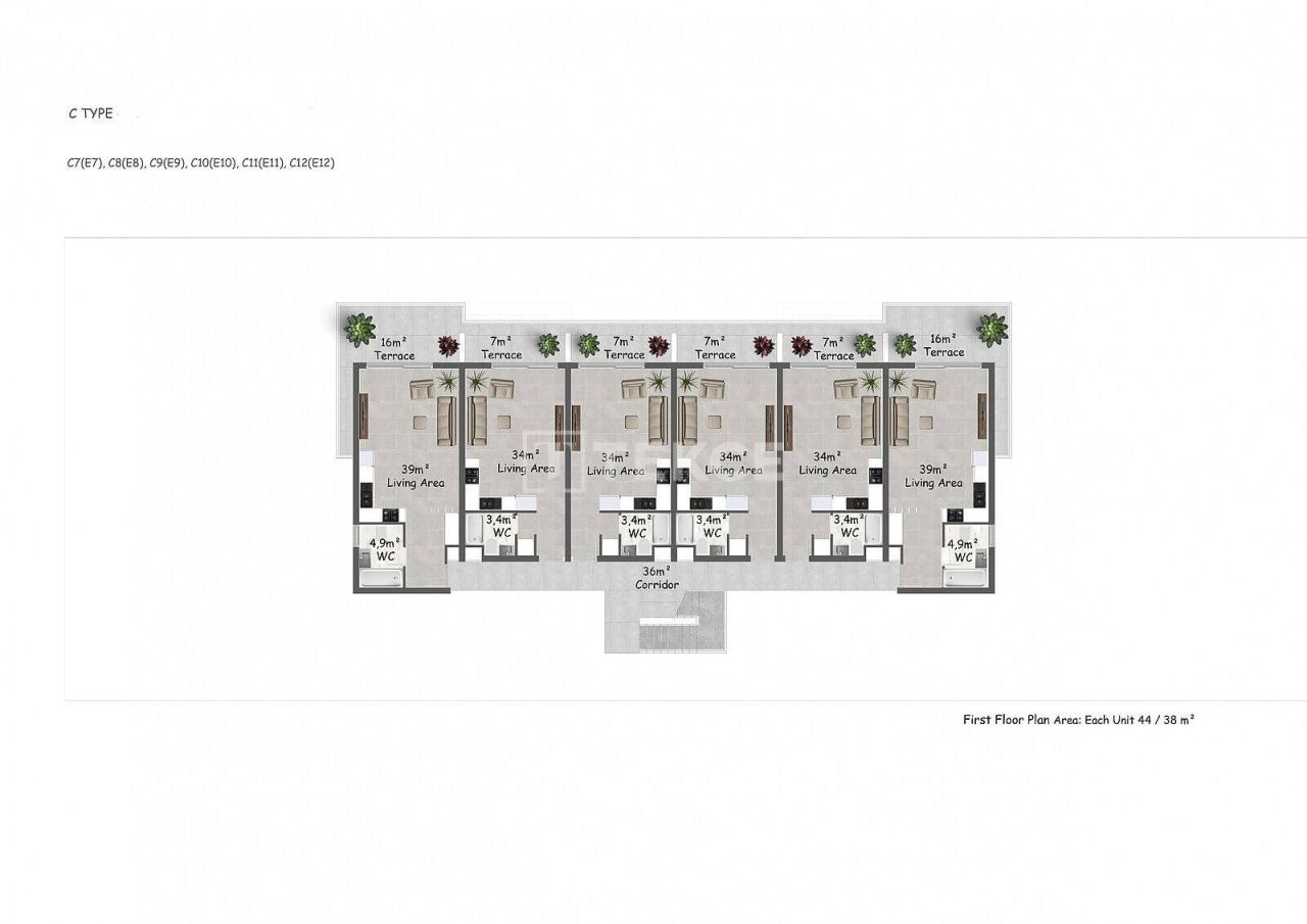 Apartment in Kyrenia, Cyprus, 45 m² - picture 15