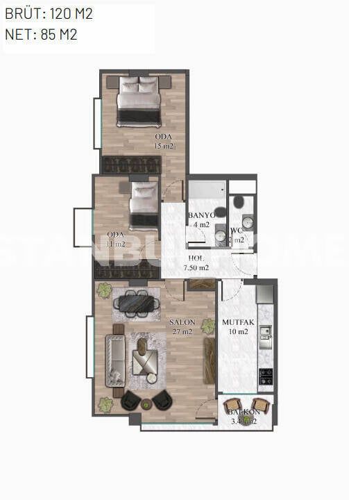 Appartamenti a Istanbul, Turchia, 120 m² - foto 9