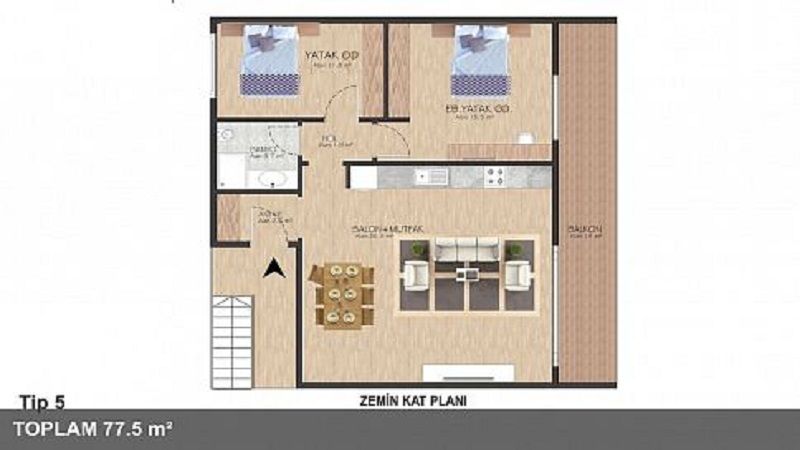 Apartment in Lapithos, Cyprus, 67 m² - picture 3