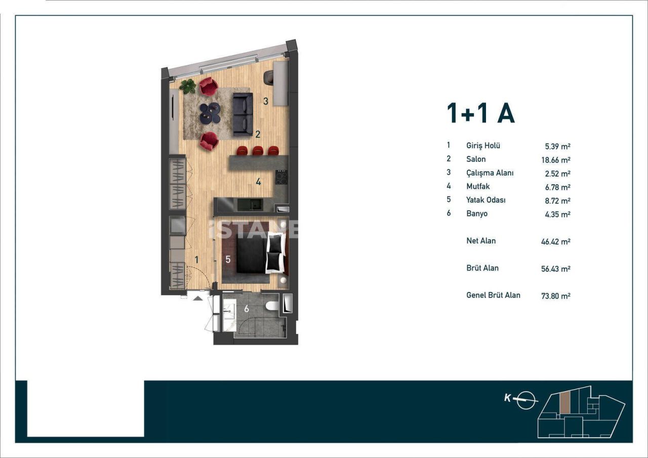 Apartment in Istanbul, Turkey, 98 m² - picture 14
