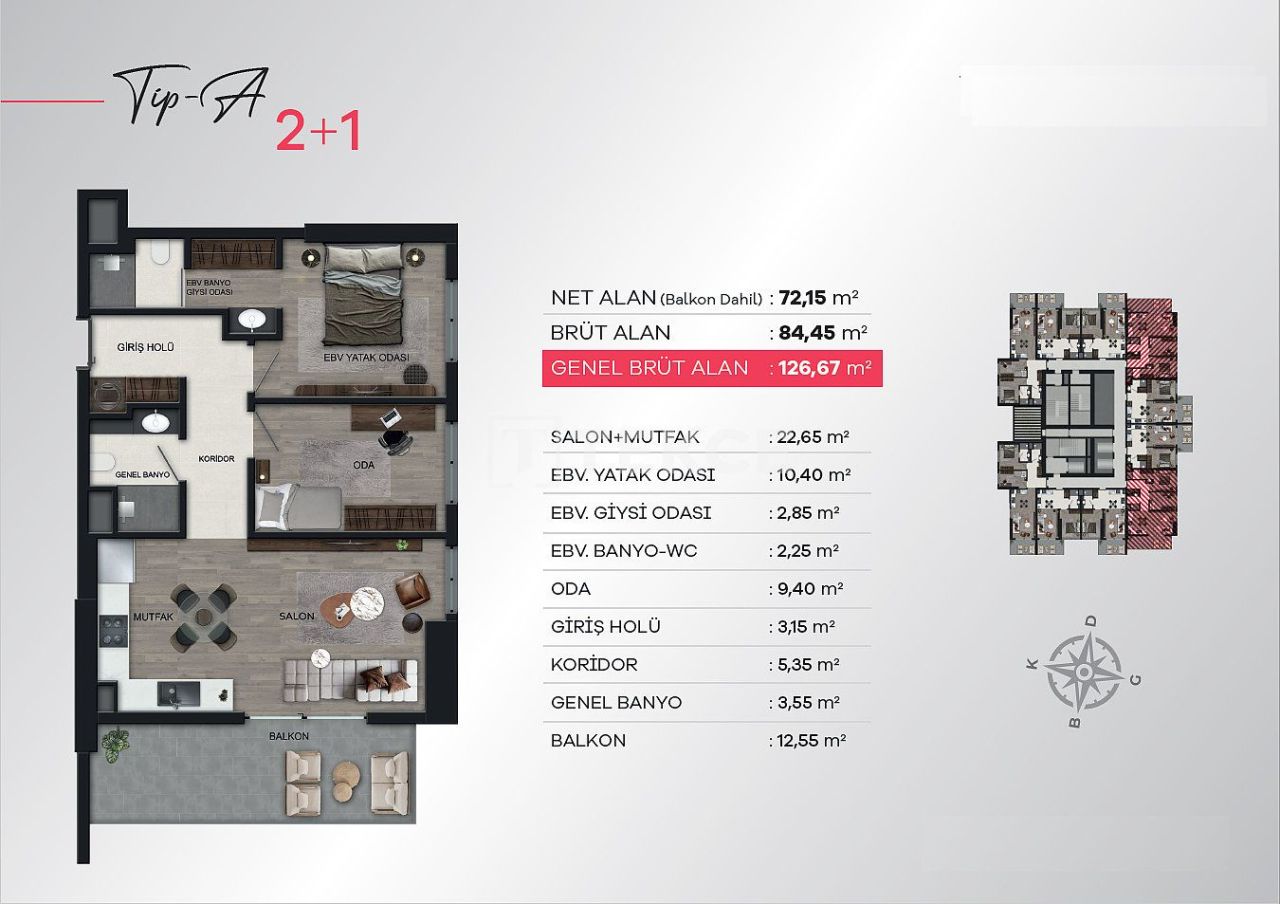 Apartment Konak, Türkei, 78 m² - Foto 17