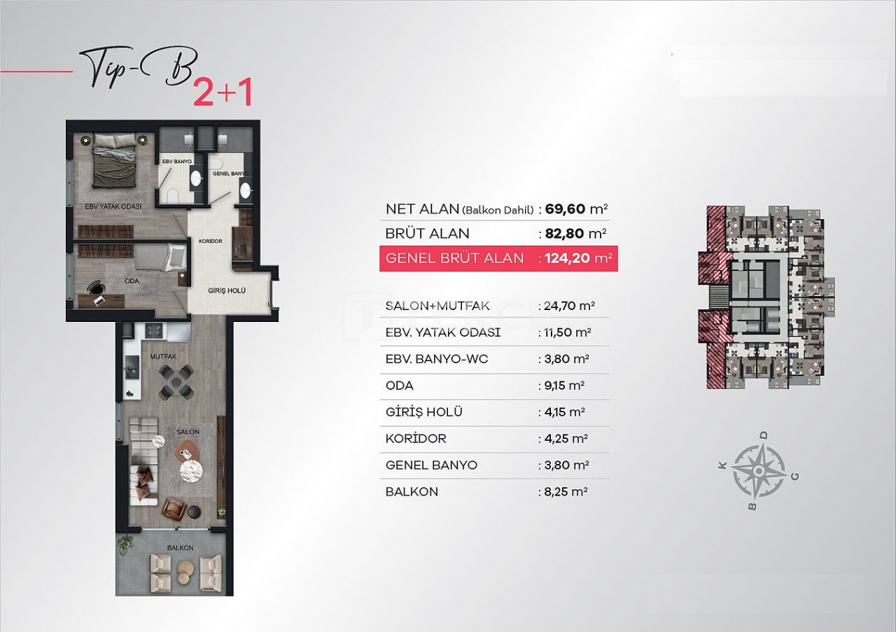 Apartment Konak, Türkei, 78 m² - Foto 18