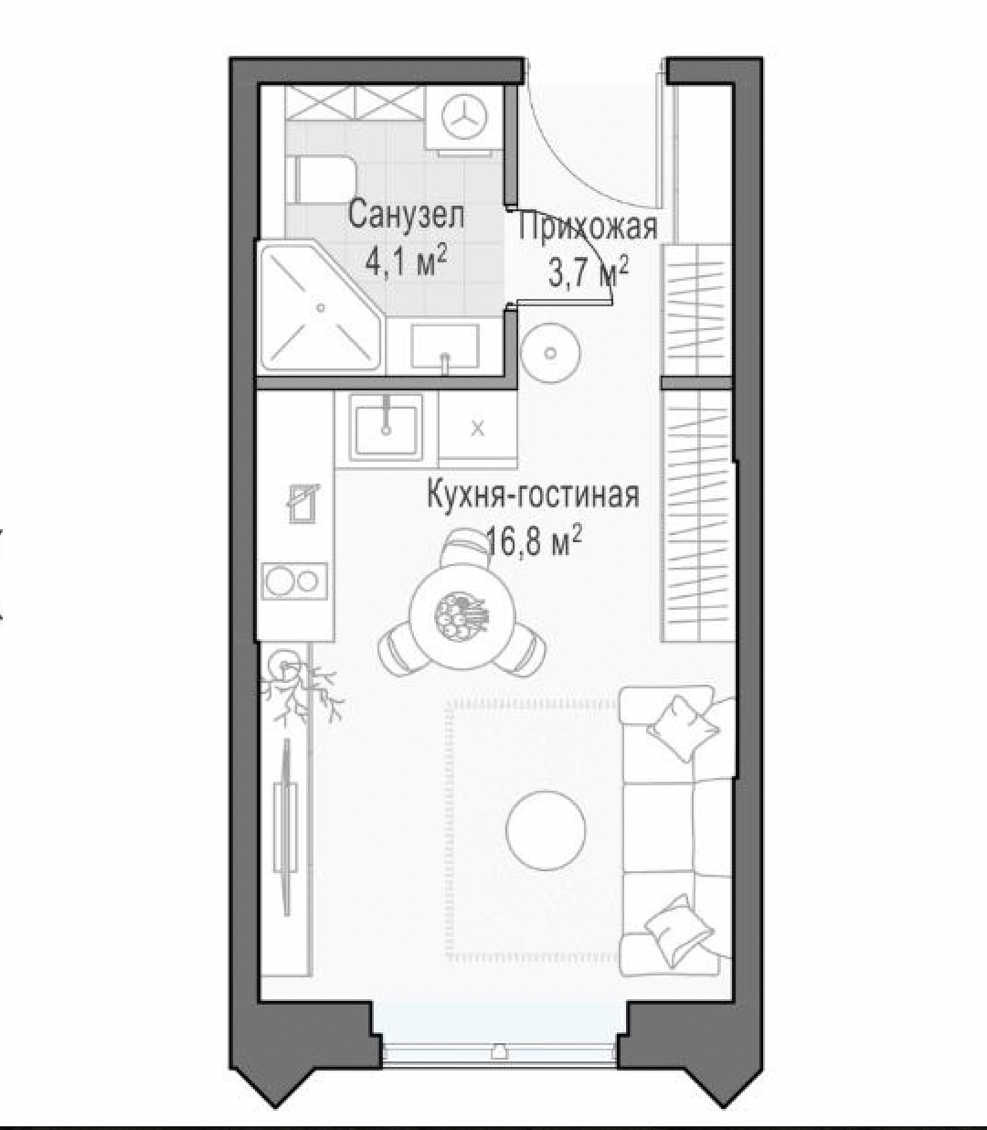 Piso en Moscú, Rusia, 25 m² - imagen 2