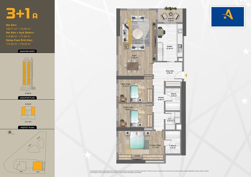 Apartamento en Estambul, Turquia, 112 m² - imagen 12