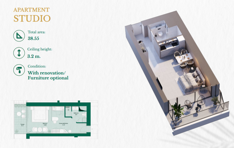 Apartment in Batumi, Georgia, 38.6 m² - picture 15