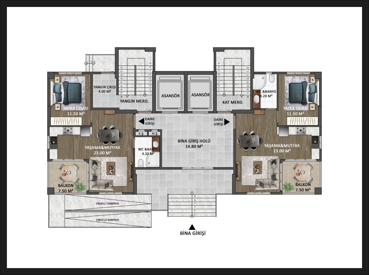 Wohnung in Mersin, Türkei, 68 m² - Foto 1