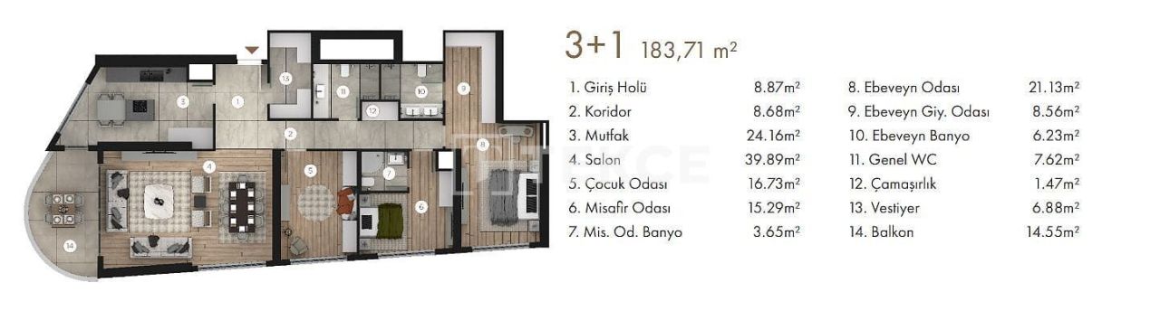 Appartamenti ad Ankara, Turchia, 260 m² - foto 14