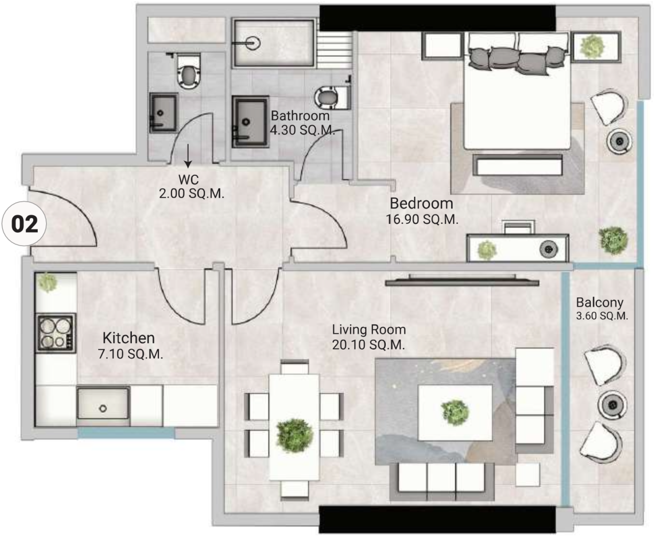 Wohnung in Adschman, VAE, 91 m² - Foto 7