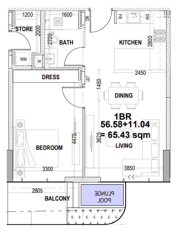 Appartamento a Dubai, EAU, 65 m² - foto 12