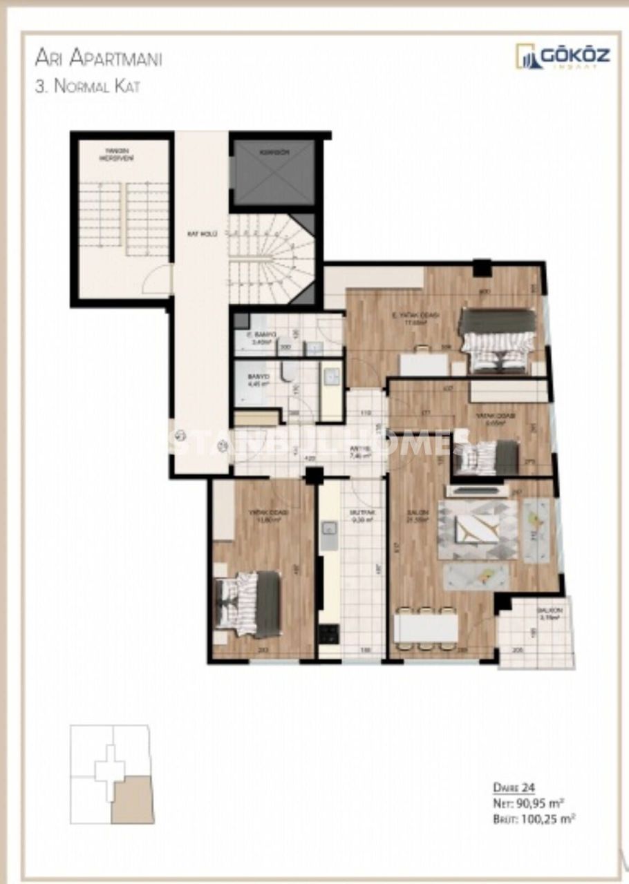 Apartment in Istanbul, Turkey, 90 m² - picture 1