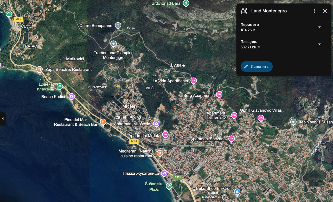 Terreno a Susanj, Montenegro, 550 m2 - foto 1