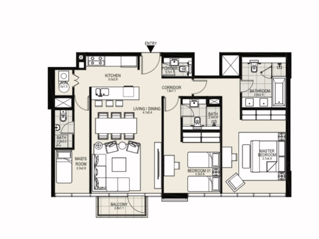 Apartment in Dubai, UAE, 112 m² - picture 1