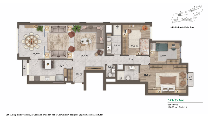 Apartment in Istanbul, Turkey, 136 m² - picture 3