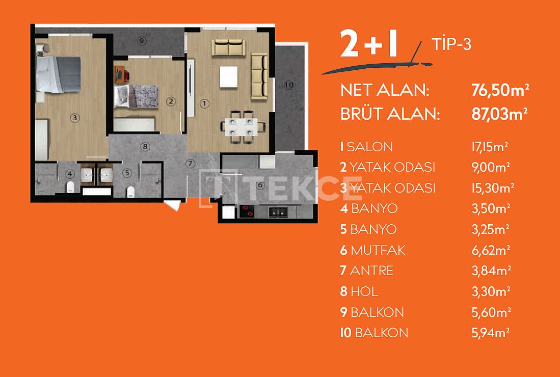 Apartamento en Ankara, Turquia, 53 m² - imagen 18