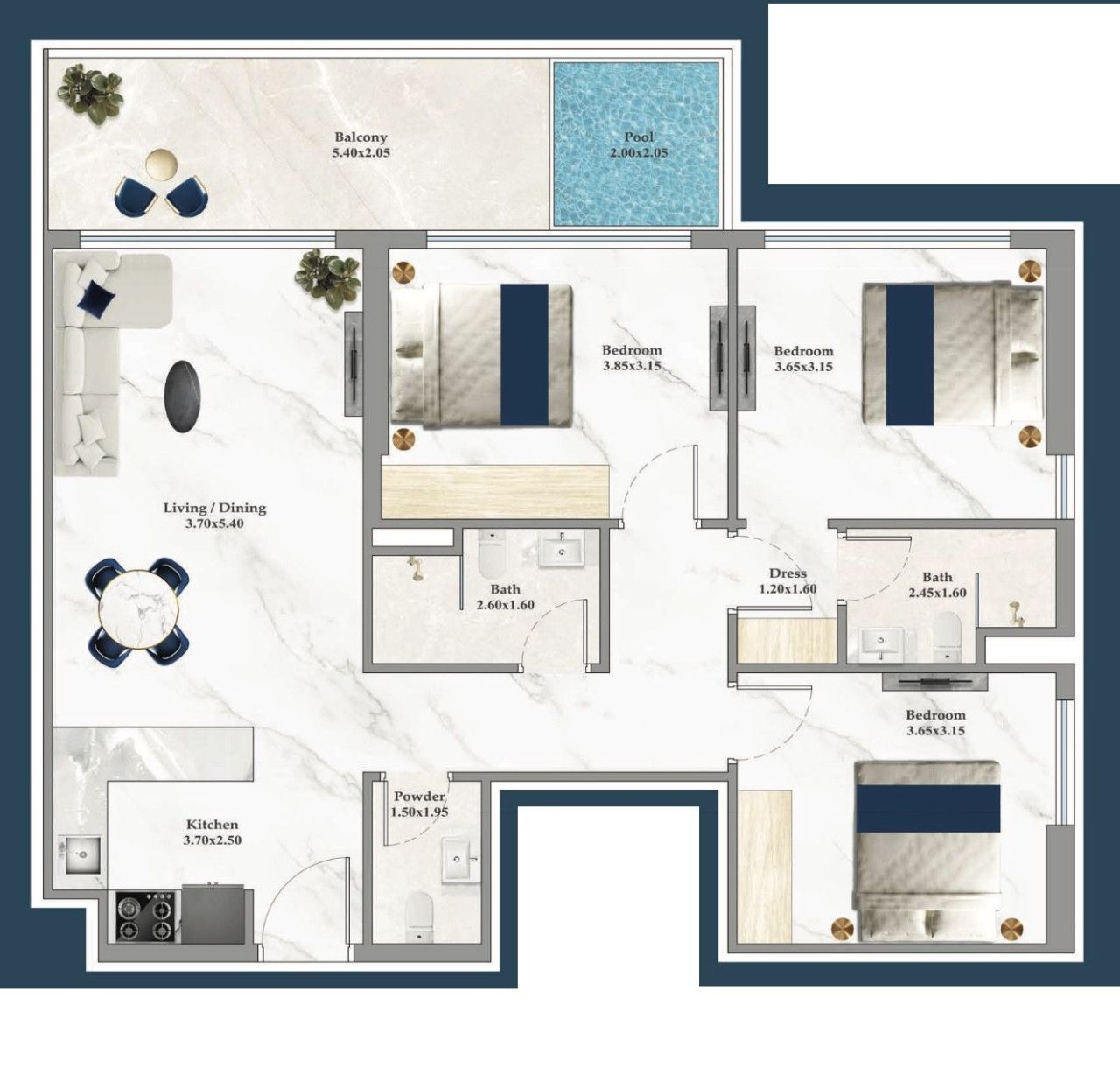 Appartamento a Dubai, EAU, 98 m² - foto 14