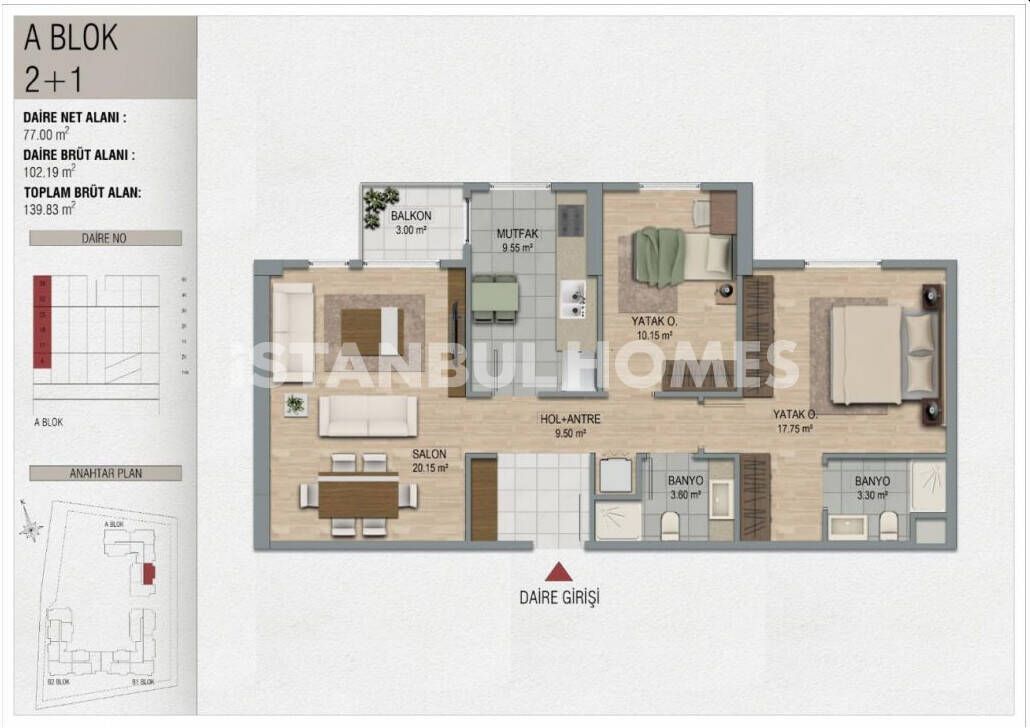 Apartamento en Pendik, Turquia, 81 m² - imagen 12