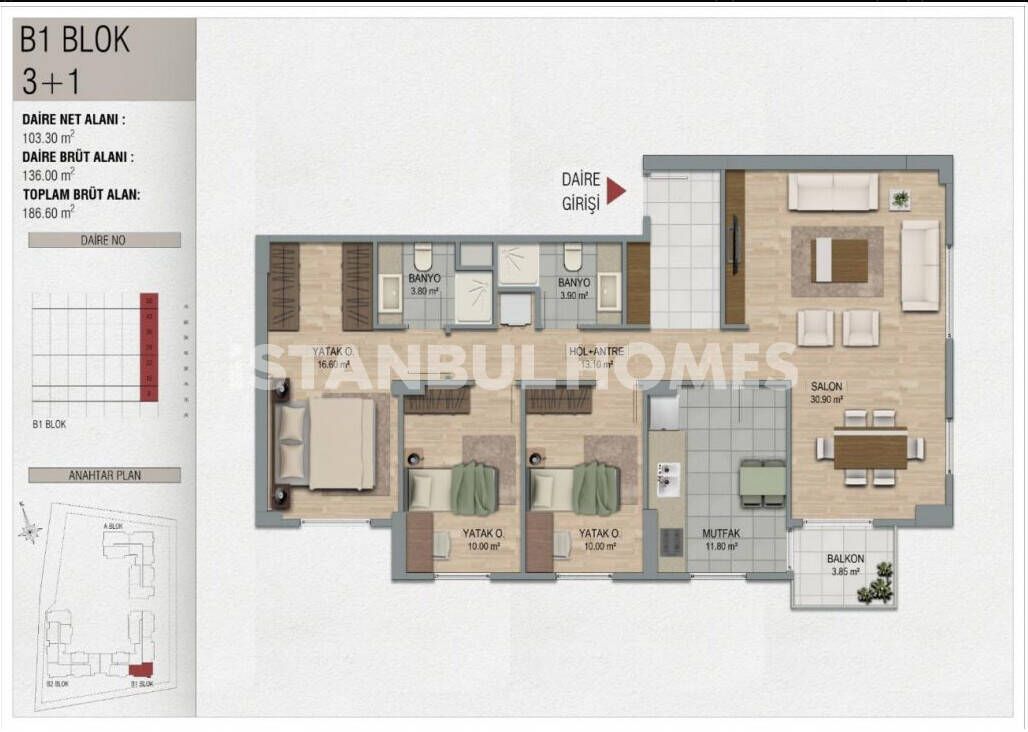 Apartment in Pendik, Türkei, 133 m² - Foto 18
