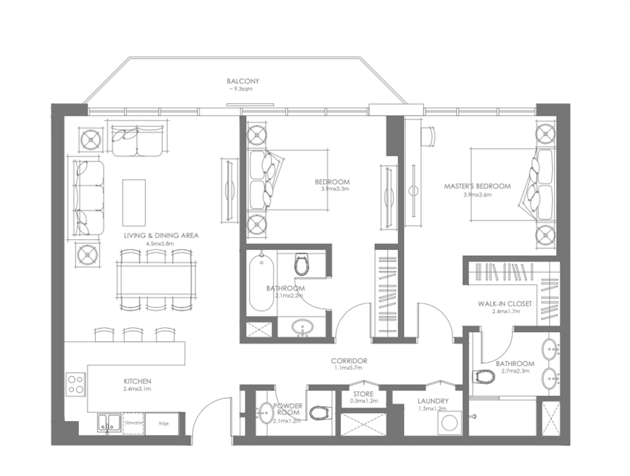 Apartment in Abu Dhabi, UAE, 106 m² - picture 1