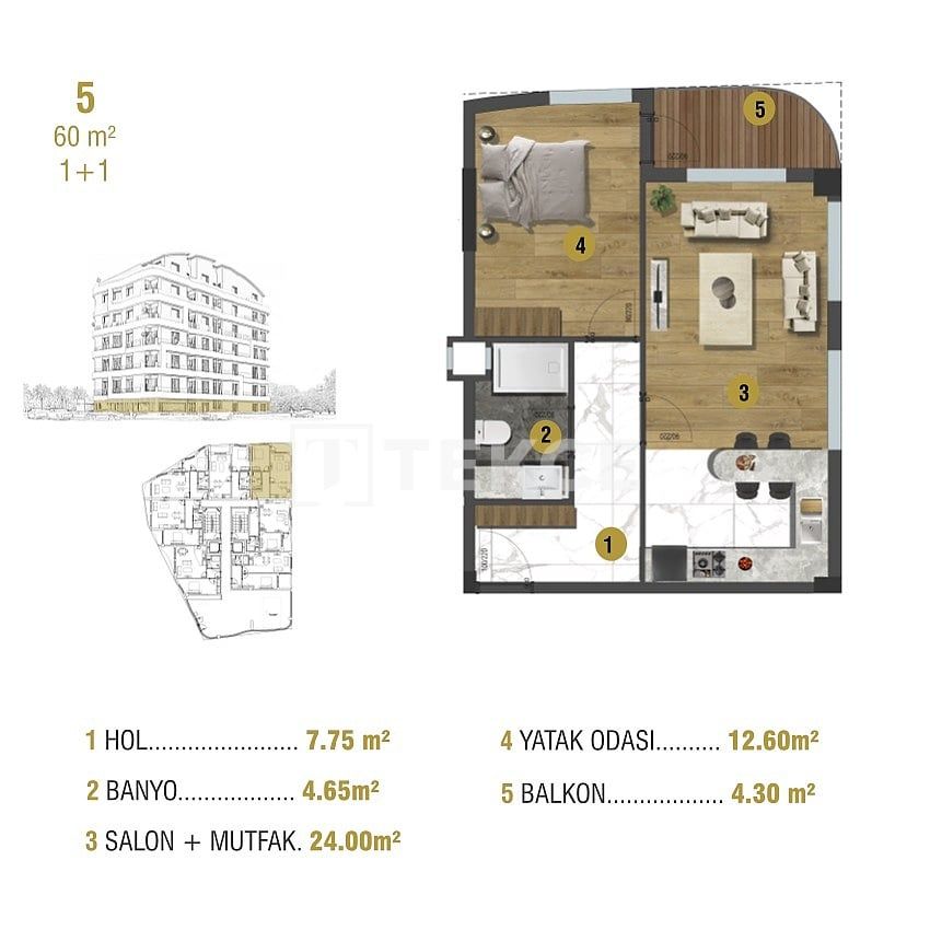 Apartamento en Antalya, Turquia, 58 m² - imagen 18
