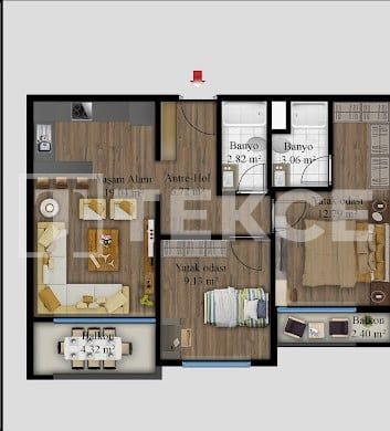 Apartment Mezitli, Turkey, 99 m² - picture 18