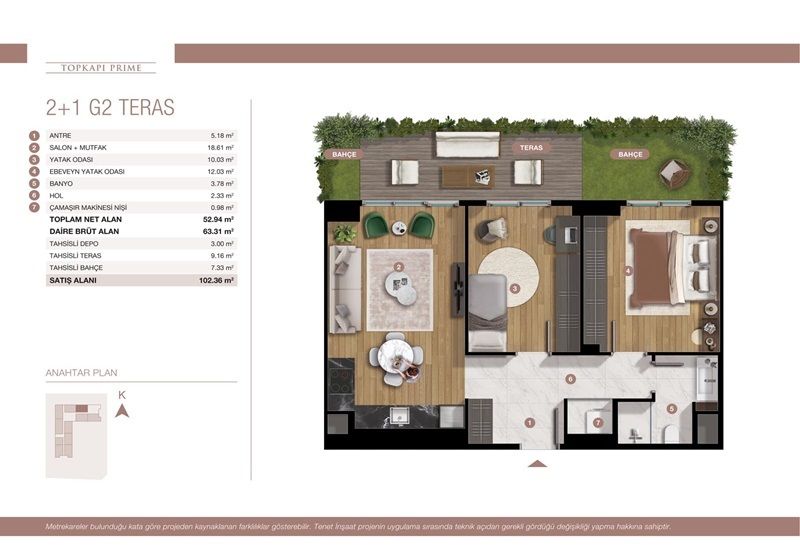 Appartement à Istanbul, Turquie, 54 m² - image 8