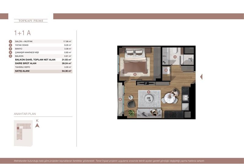 Appartement à Istanbul, Turquie, 54 m² - image 5