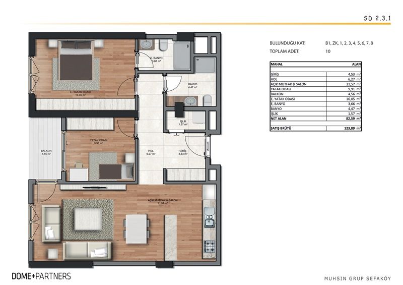Appartamenti a Istanbul, Turchia, 81 m² - foto 3