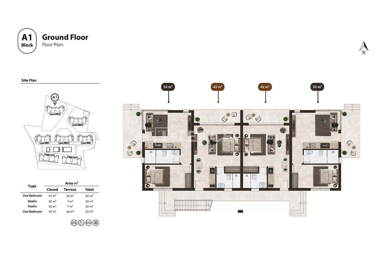 Penthouse in Gazimağusa, Zypern, 106 m² - Foto 16
