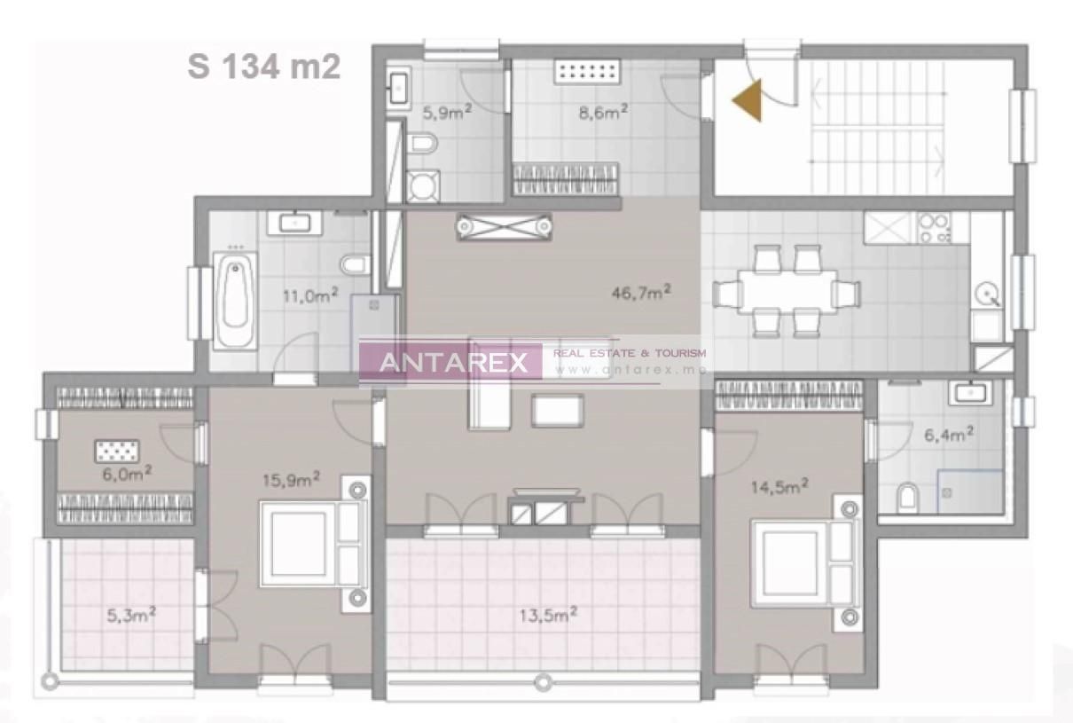 Appartement à Kumbor, Monténégro, 134 m² - image 5