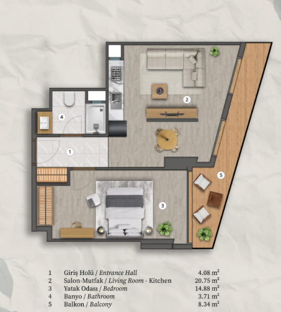 Appartamenti a Istanbul, Turchia, 68 m² - foto 11