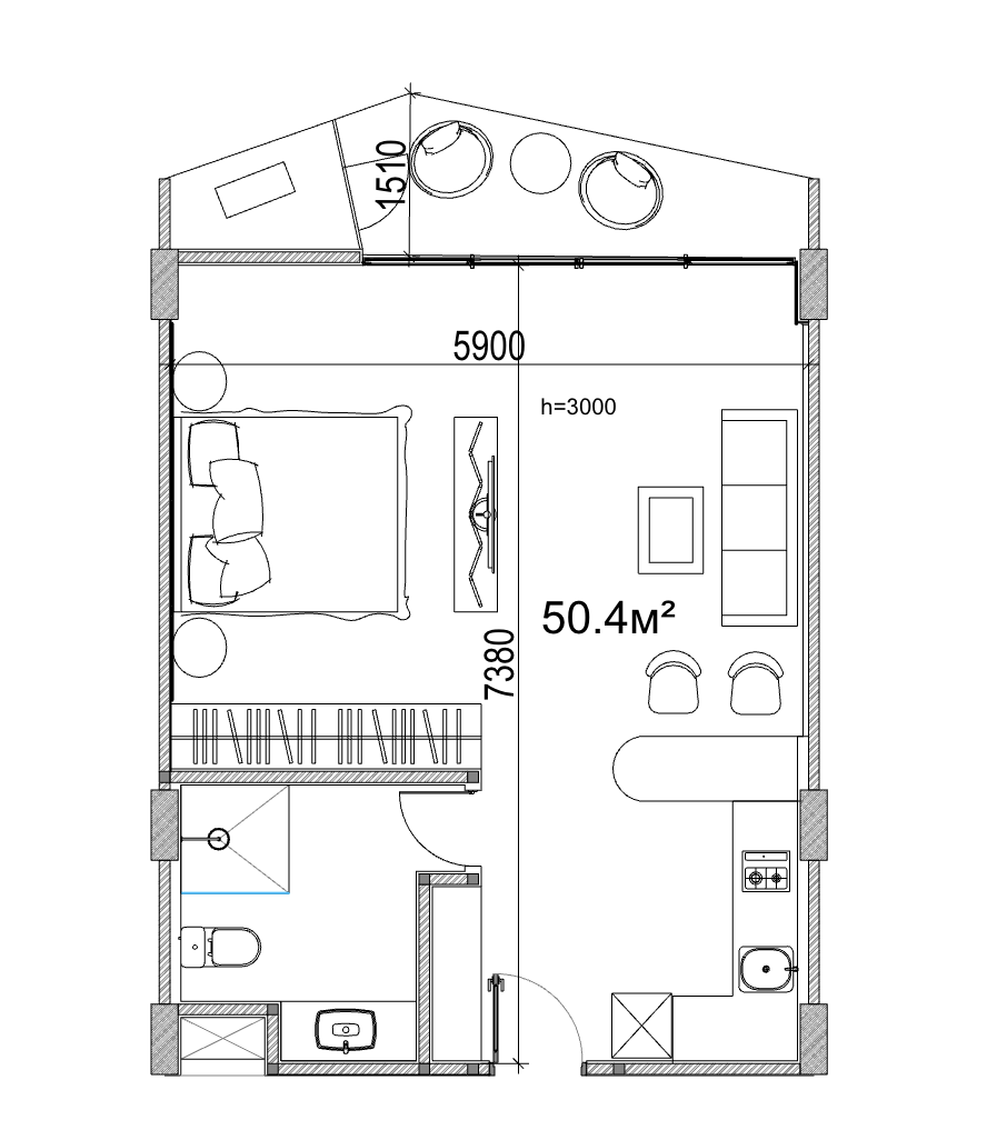 Apartment in Canggu, Indonesien, 50.4 m² - Foto 11