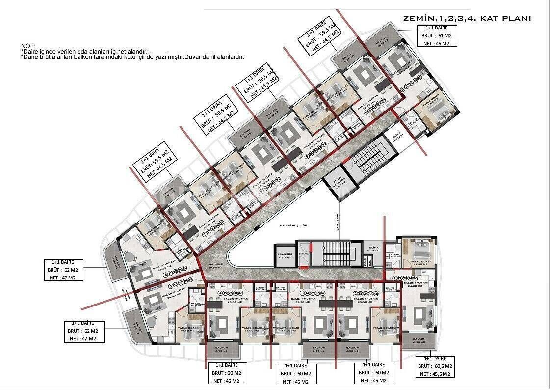 Appartamenti a Alanya, Turchia, 60 m² - foto 10