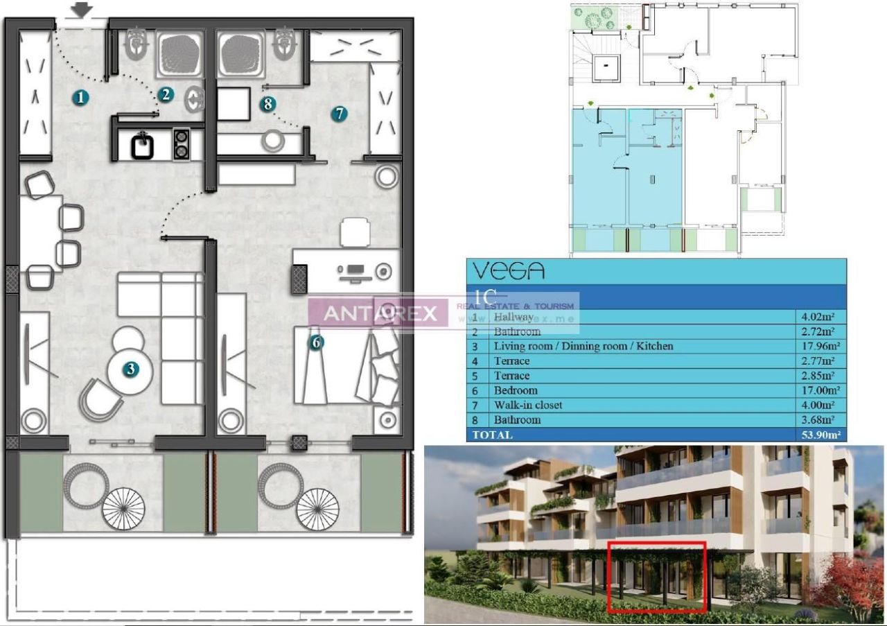 Apartment in Kumbor, Montenegro, 103.9 m² - Foto 12