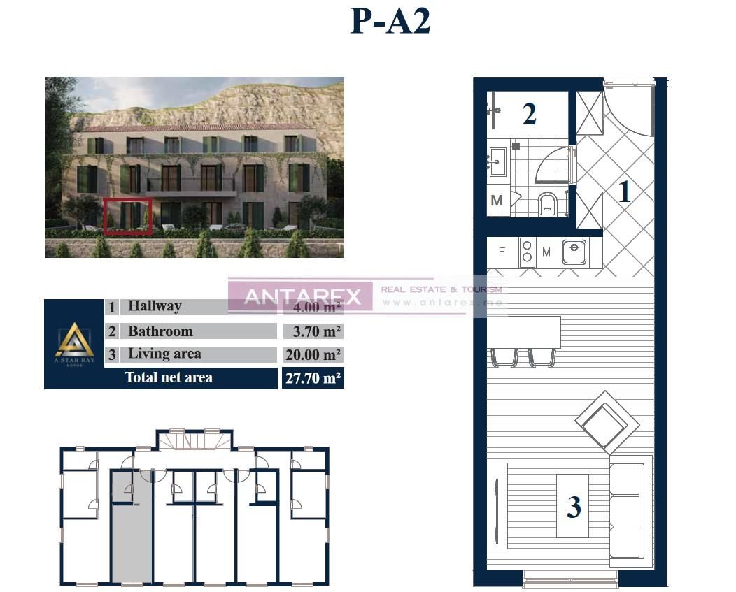 Apartment in Prcanj, Montenegro, 38.6 m² - picture 16