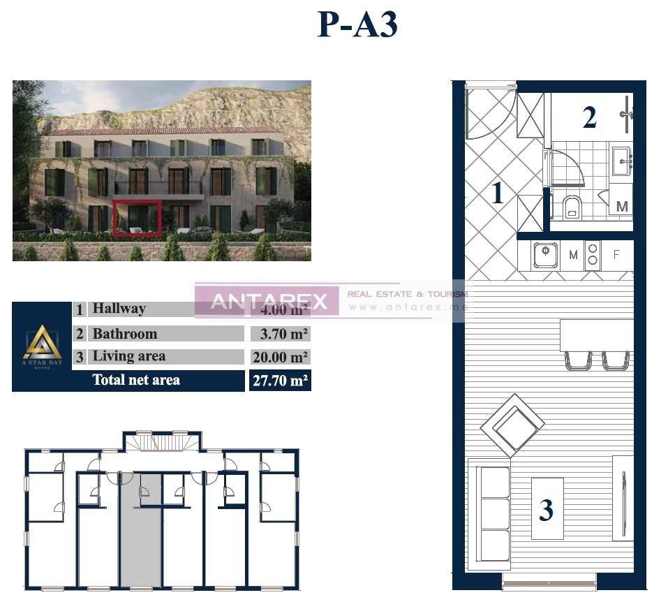 Apartment in Prcanj, Montenegro, 38.6 m² - picture 17