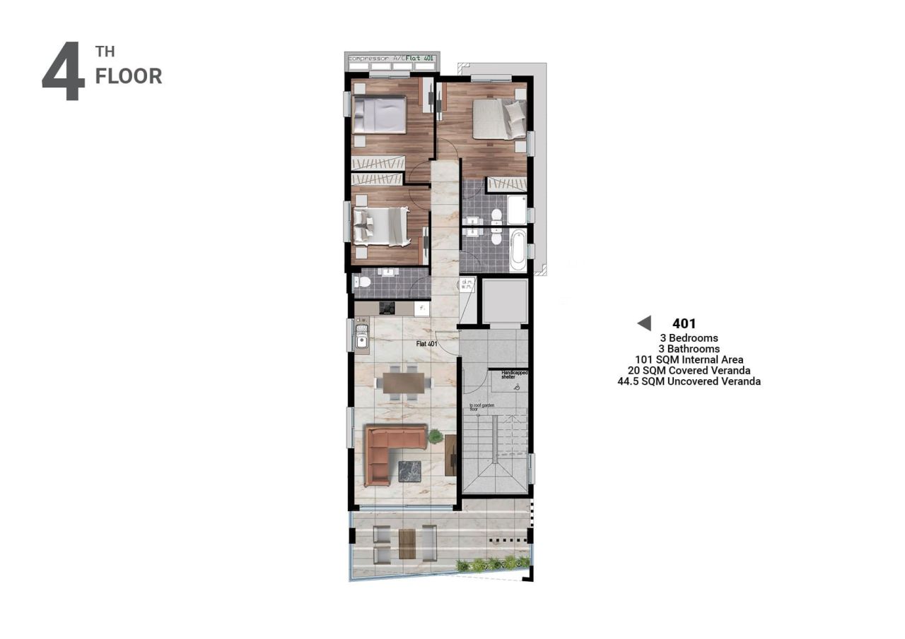 Apartment in Larnaca, Cyprus, 101 m² - picture 2