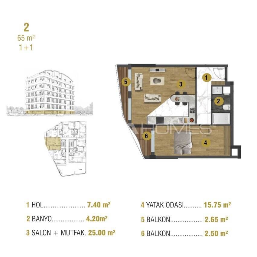 Apartamento en Antalya, Turquia, 58 m² - imagen 14