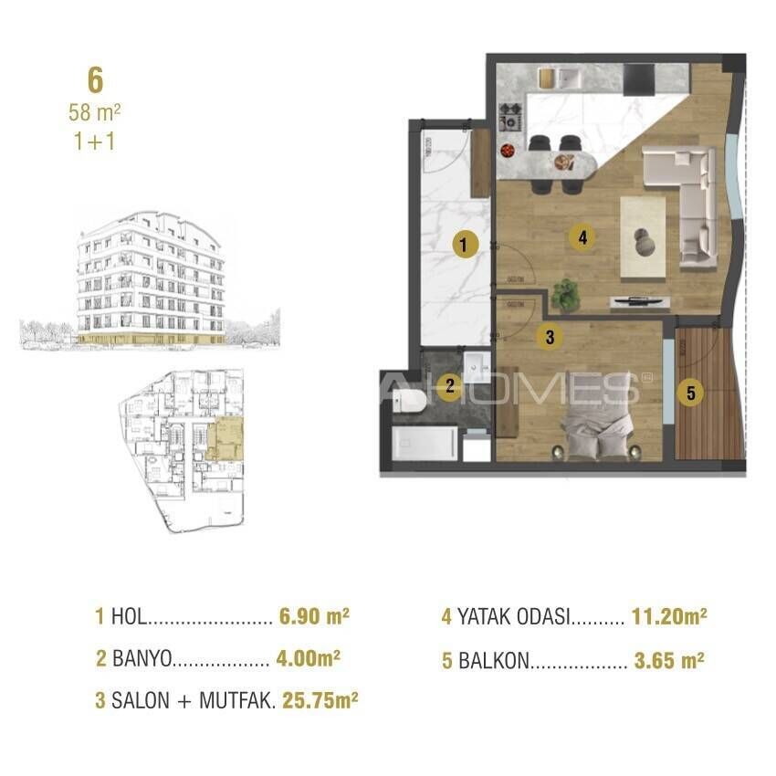 Apartamento en Antalya, Turquia, 58 m² - imagen 18