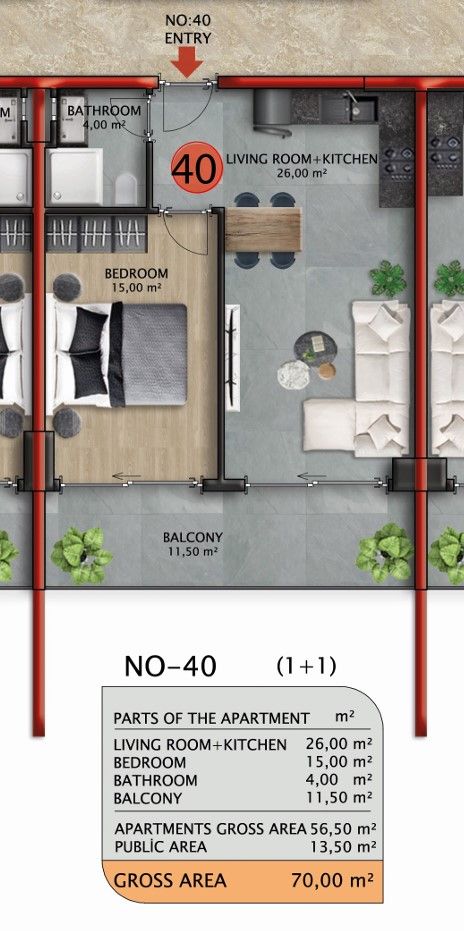 Appartement à Avsallar, Turquie, 58 m² - image 17