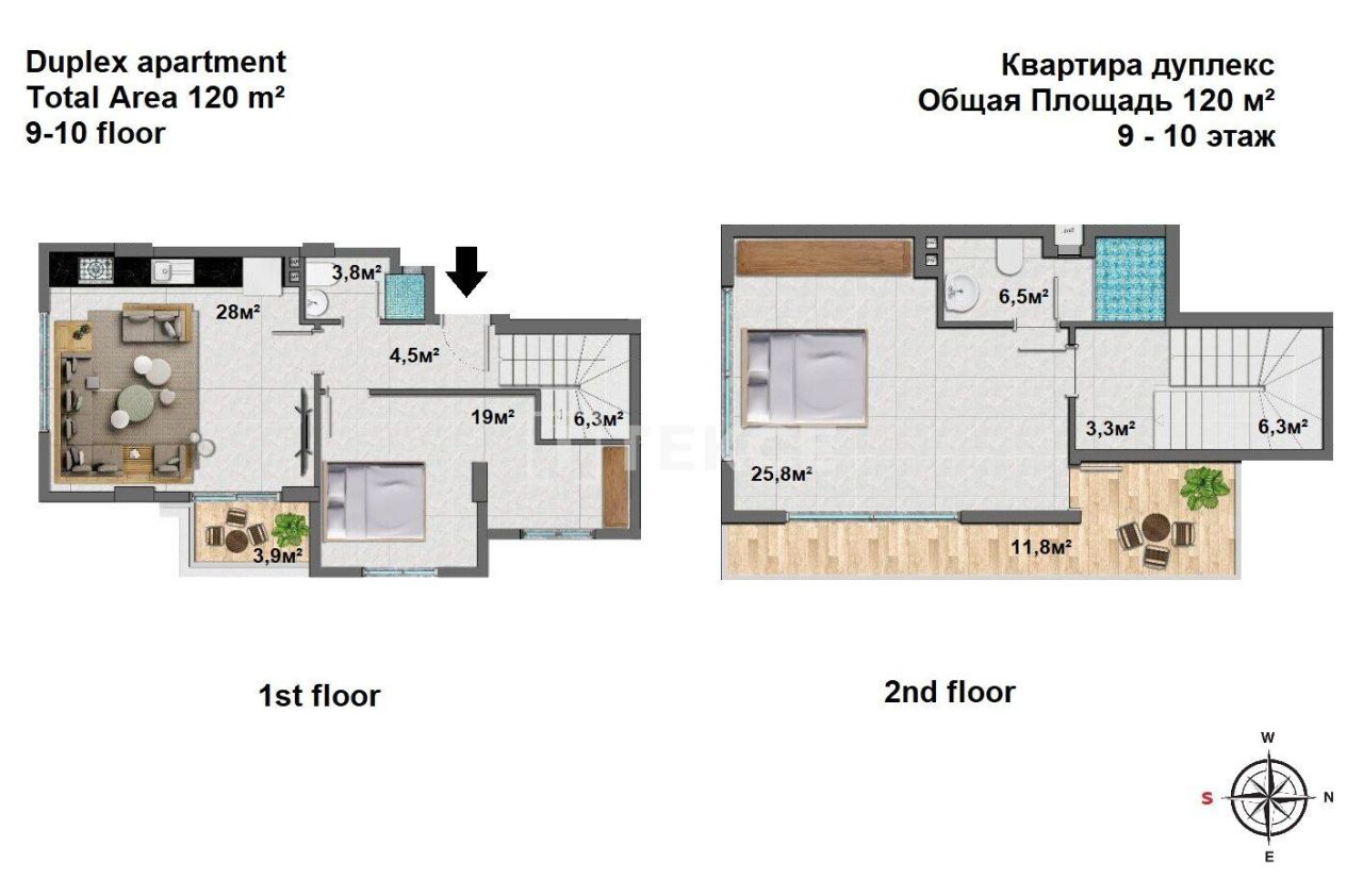Ático en Alanya, Turquia, 110 m² - imagen 14