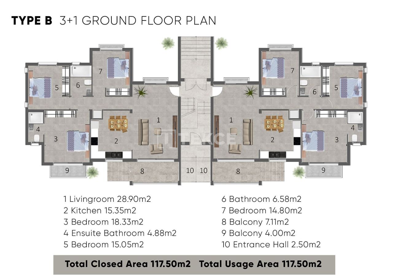 Appartamenti a Kyrenia, Cipro, 57 m² - foto 17