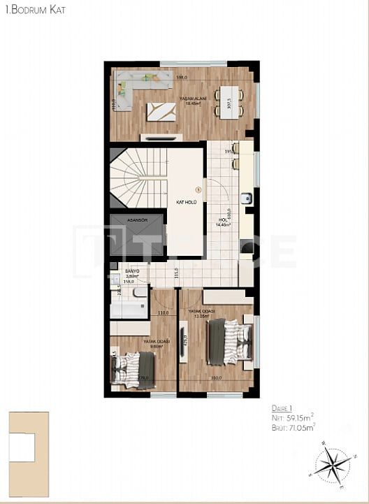 Appartement à Istanbul, Turquie, 71 m² - image 1